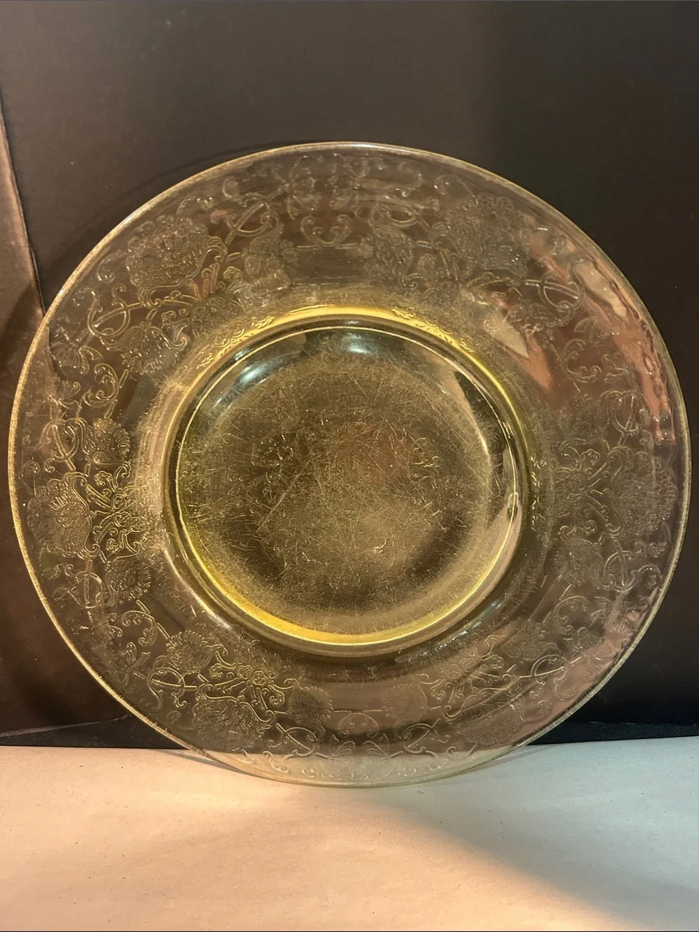 Hazel atlas yellow depression glass salad plates - Set of 2